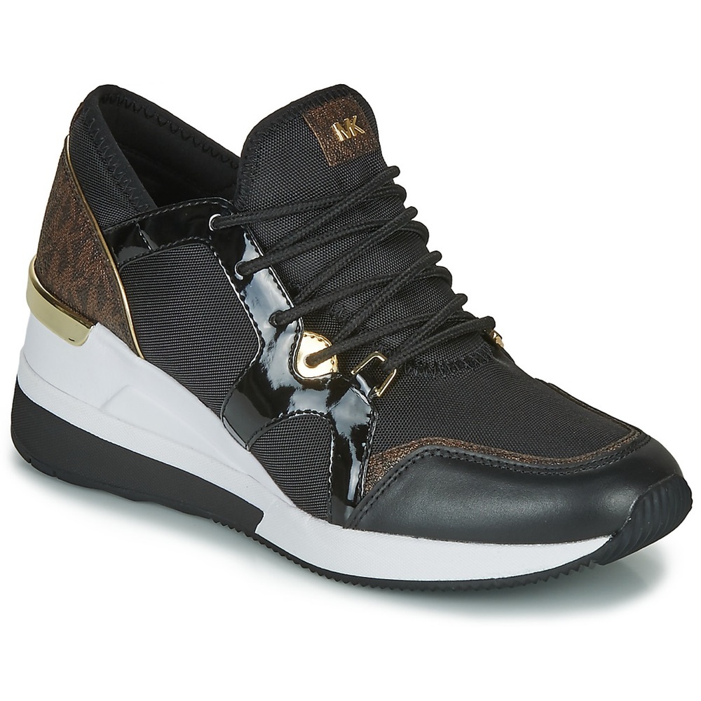 Michael Kors Black and Gold Sneakers with Sleek Design